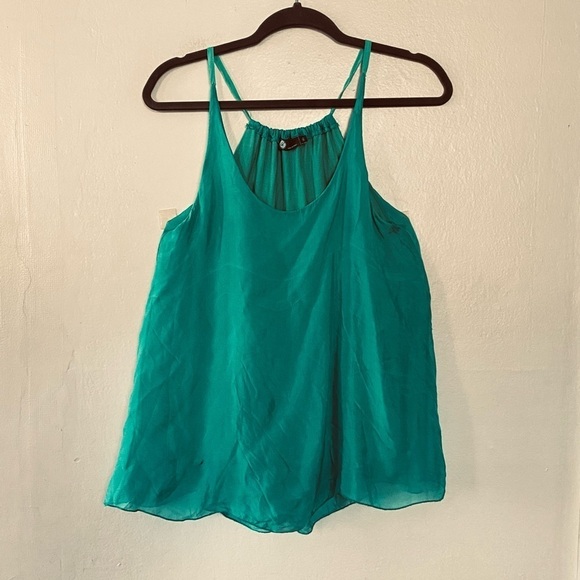 M for Bolide Women’s Turquoise Green Silk Tank Top XS Camisole - Picture 8 of 8